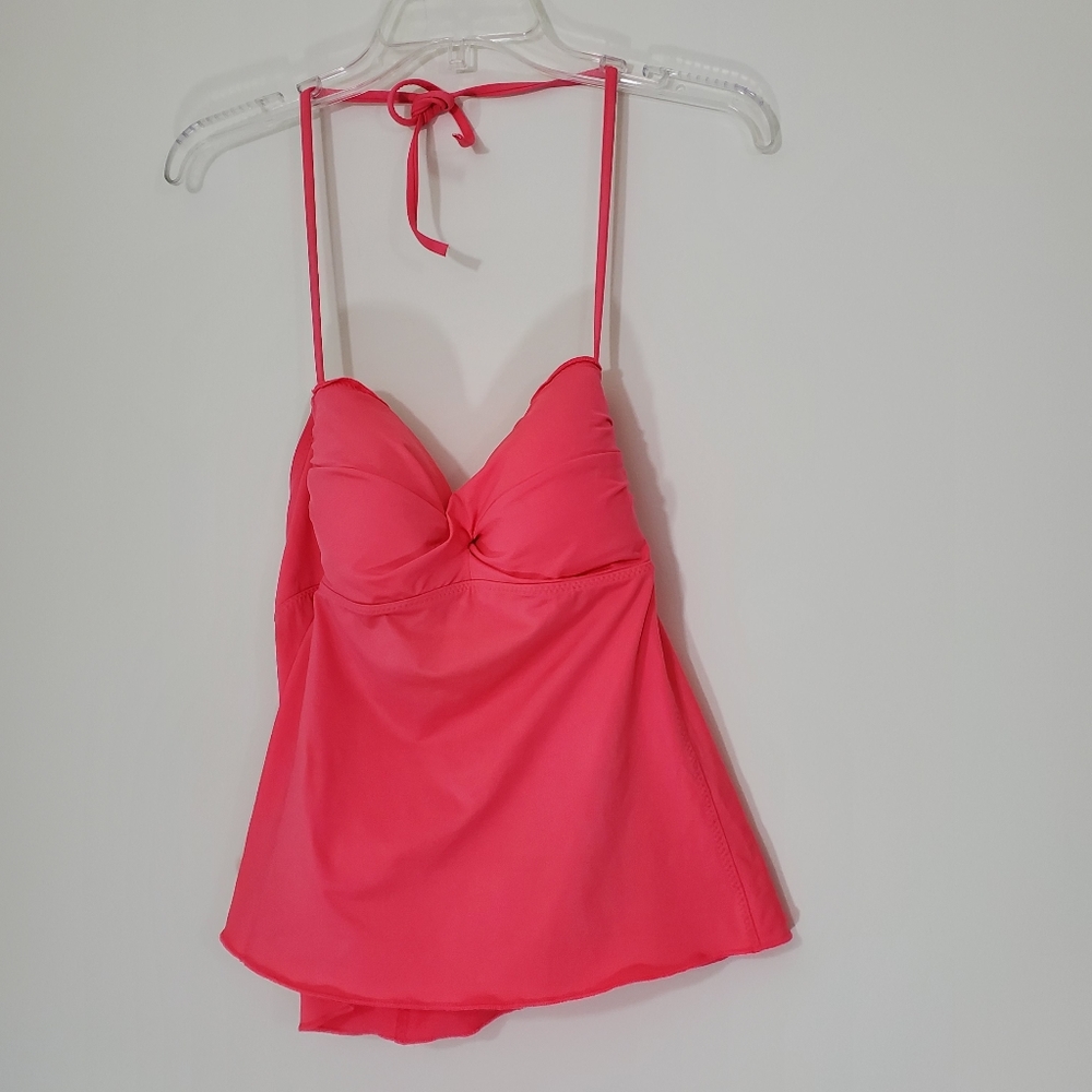 Becca By Rebecca Virtue Pink Halter Tankini,  M